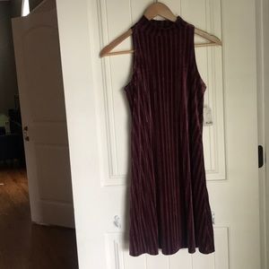 Velvet mock neck dress